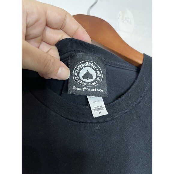 Thrasher Magazine Women’s Medium Black T-Shirt Graphic Rose Logo Skater - Picture 3 of 4